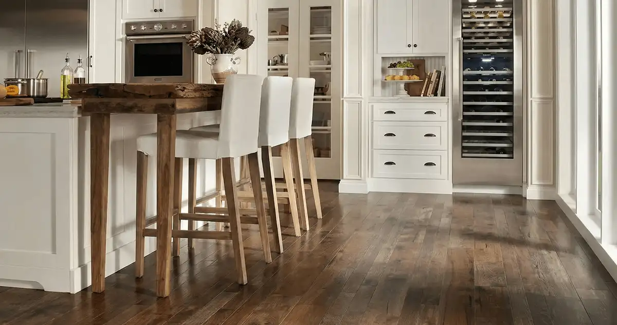 Professionally installed and refinished hardwood flooring in a residential home, showcasing smooth finish and natural wood tones in Los Angeles, CA
