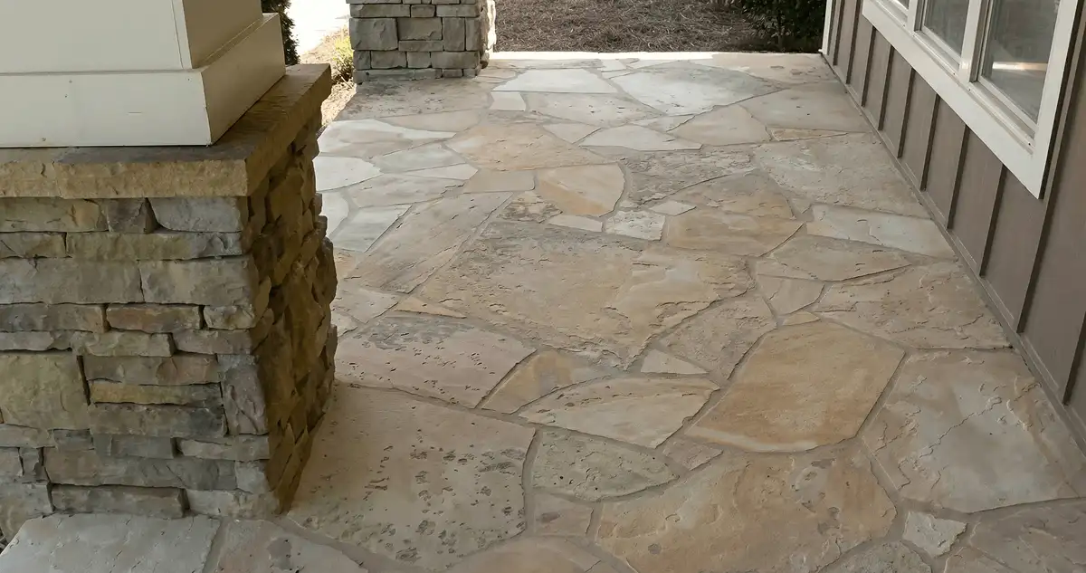 House entrance with professionally installed stone flooring in Los Angeles CA
